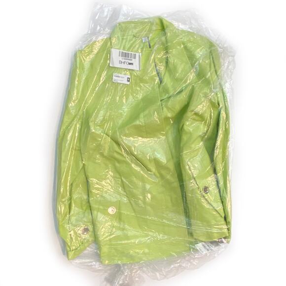 Charter Club : NEW $99 Textured Lime Green Hidden Meadow Gold Button Jacket : 1X - Picture 6 of 16